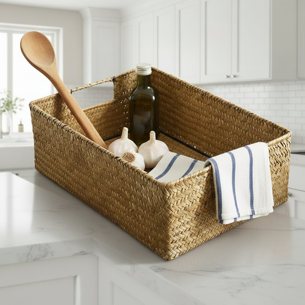 panier de rangement sur table