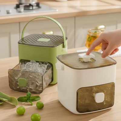 Bac a glacon blanc et vert