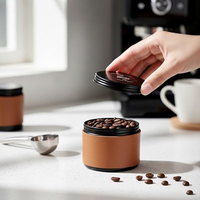 Boite a cafe​ remplie de café