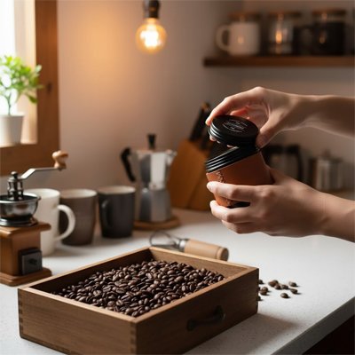 Boite a cafe​ remplie
