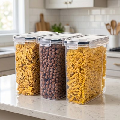 Boites de conservation alimentaire sur comptoir