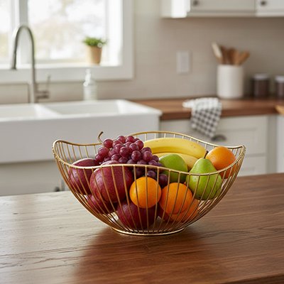 corbeille a fruit doree