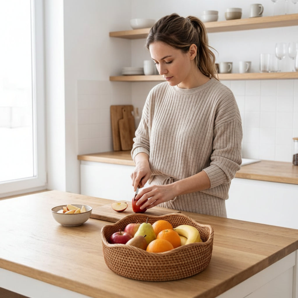 Corbeille a fruit grand format avec fruits