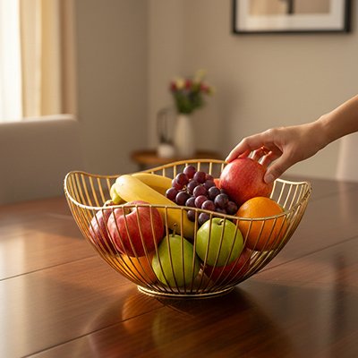 corbeille a fruit pleine de fruits