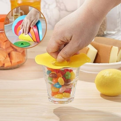 couvercle en silicone sur verre de bonbons
