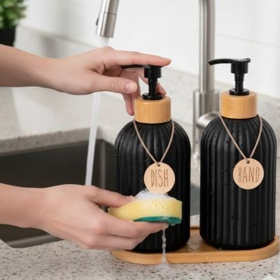Distributeur liquide vaisselle​ avec eponge vaisselle