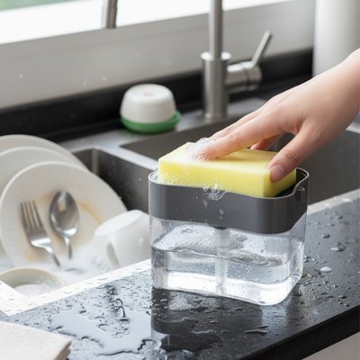 Distributeur liquide vaisselle​ avec éponge