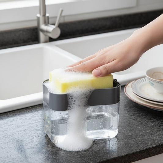 Distributeur liquide vaisselle​ avec personne qui utilise