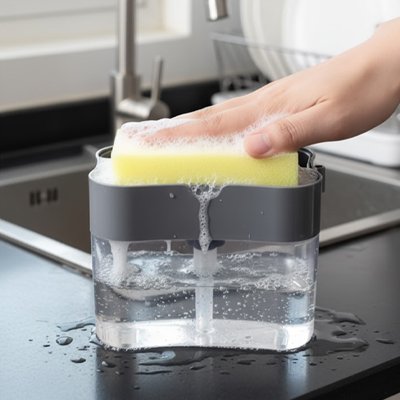 Distributeur liquide vaisselle​ avec savon et éponge