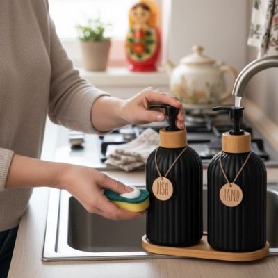 Distributeur liquide vaisselle​ noir