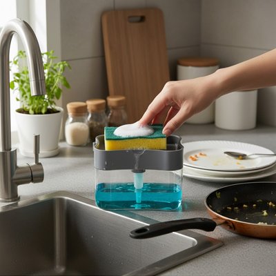 Distributeur liquide vaisselle​ qui utilise avec éponge