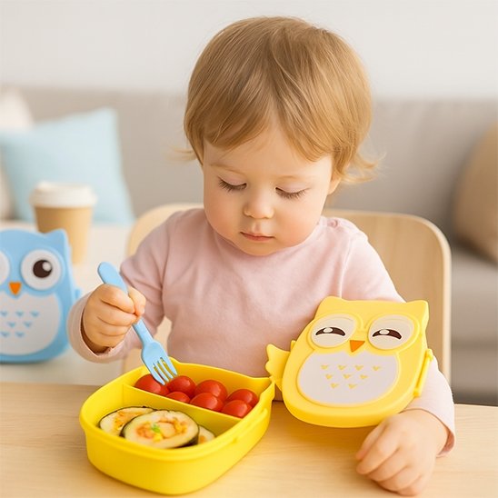 Enfant qui mange dans le lunch box enfant 