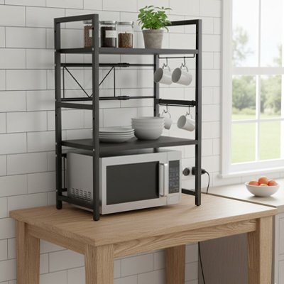 Etagere pour micro ondes sur table cuisine