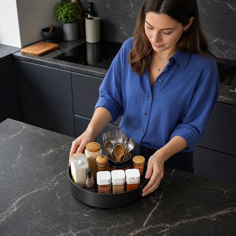 Femme qui utilise le Plateau tournant​