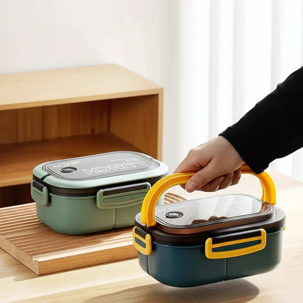 Lunch box bleu et jaune