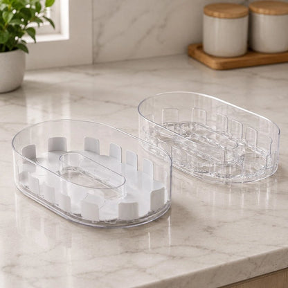 Organisateur frigo blanc et transparent