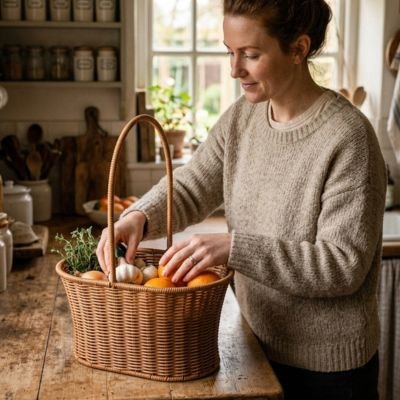 Panier de rangement en osier grand format