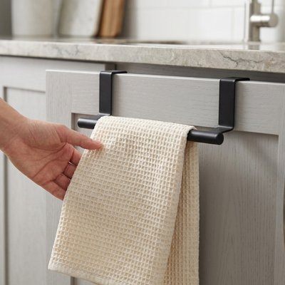 Porte torchon cuisine avec torchon beige