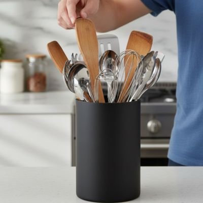 Pot ustensiles cuisine avec ustensiles