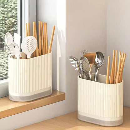 Pot ustensiles cuisine jaune clair comptoir