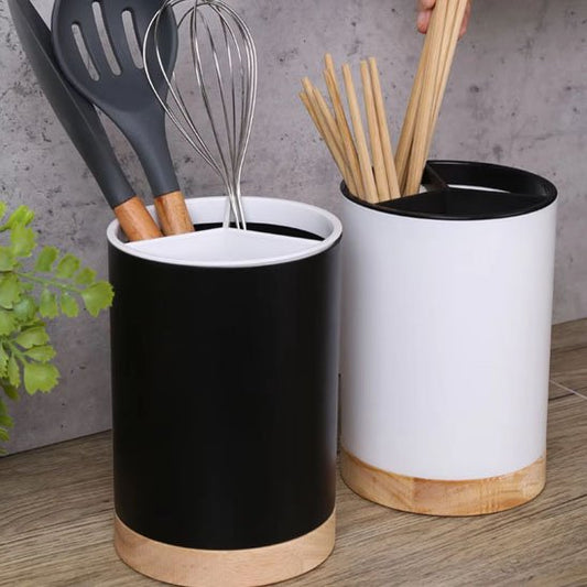 Pot ustensiles cuisine  noir et blanc