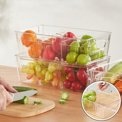 Rangement frigo avec fruits compartimenté