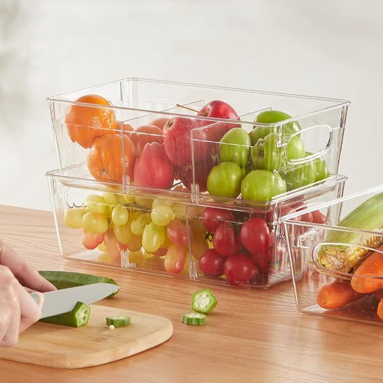 Rangement frigo avec fruits