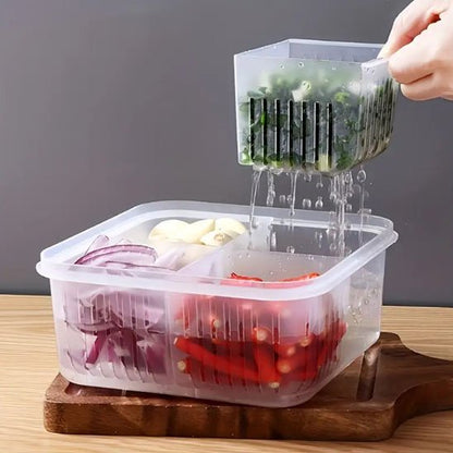 Rangement frigo avec des légumes dans l'eau