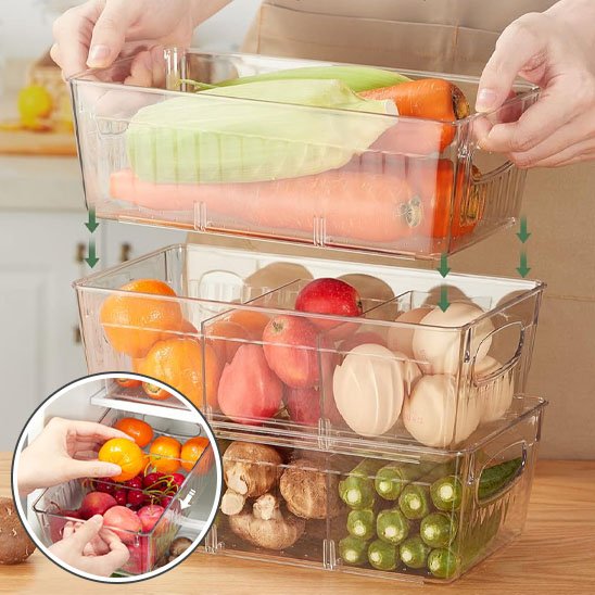 Rangement frigo empilable