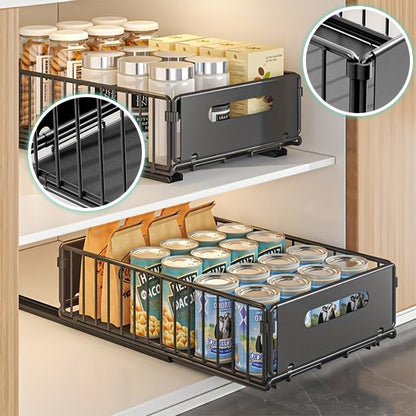 Tiroir coulissant dans une armoire rempli 