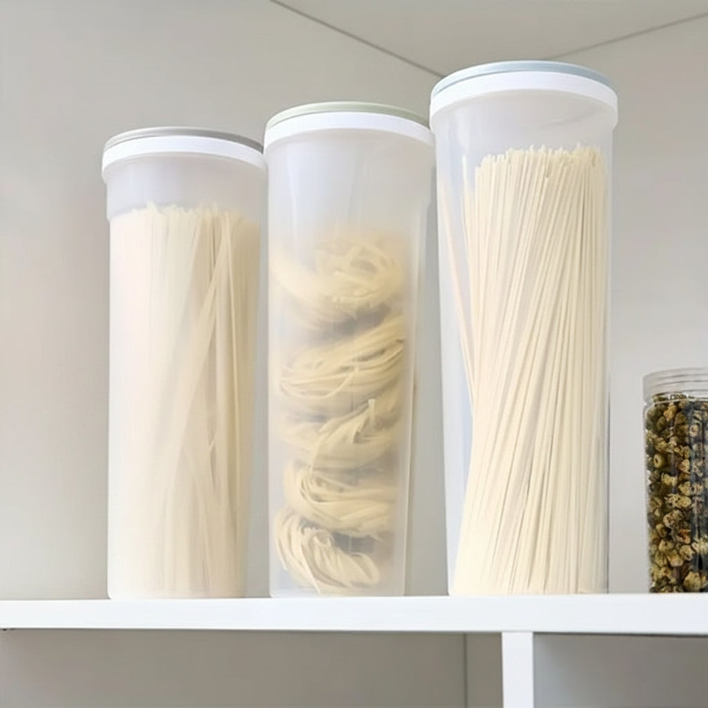 trois boite alimentaire dans le placard